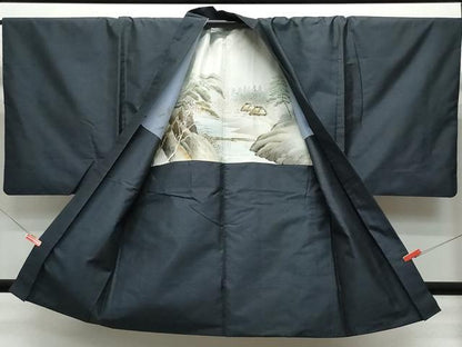 平和屋着物●男性 本場大島紬 アンサンブル 亀甲柄 正絹 逸品 CAAS8452vf