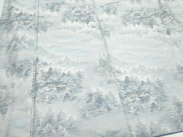 平和屋着物●都喜ヱ門　本場大島紬　白大島　9マルキ　風景樹林文　総絣　藤絹織物謹製　正絹　逸品　CAAS8467vf