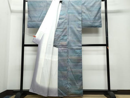 平和屋着物●染色作家 斉藤三才 本場大島紬 9マルキ 葡萄蔦の葉文 正絹 逸品 CAAS8469vf