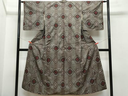 平和屋着物●本場大島紬　龍郷絣　正絹　逸品　CAAS8477vf