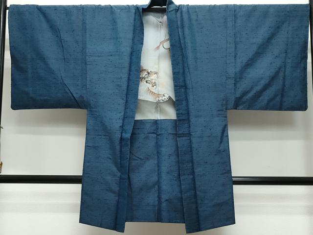 平和屋着物●男性　紬　髭紬・羽織セット　褐返色　正絹　逸品　CAAS8499vf