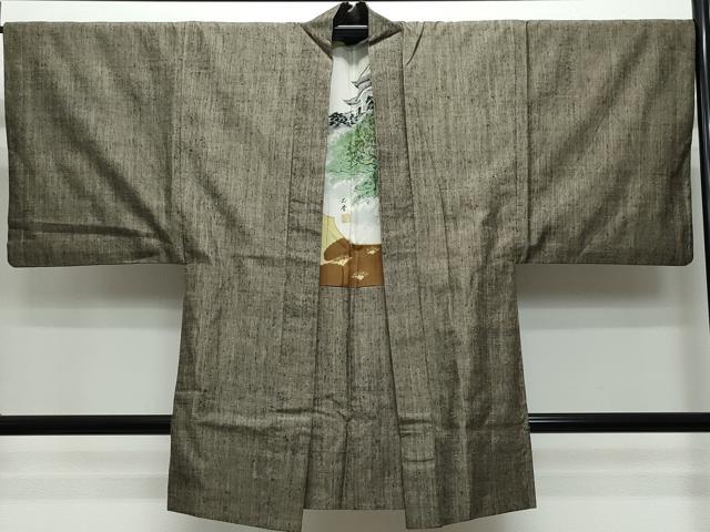 平和屋着物●男性 紬 アンサンブル 霞文 正絹 逸品 CAAS8505vf