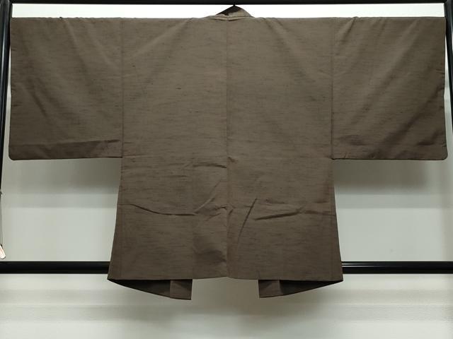平和屋着物●男性　紬　アンサンブル　赤墨色　正絹　逸品　CAAS8513vf
