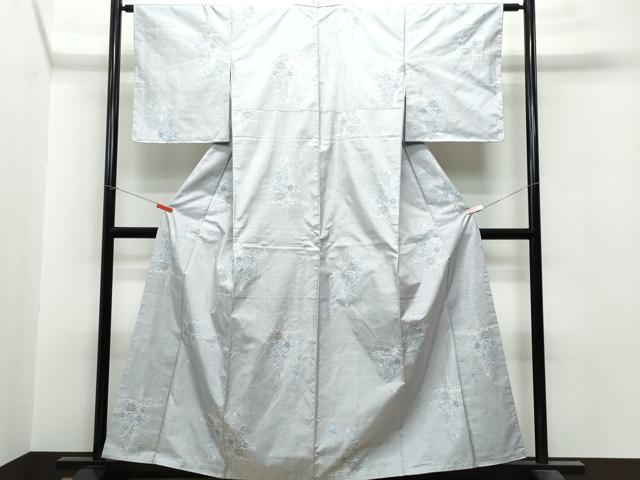 平和屋着物●本場大島紬 白大島 9マルキ 吉祥花文 正絹 逸品 未使用 CAAS8533vf