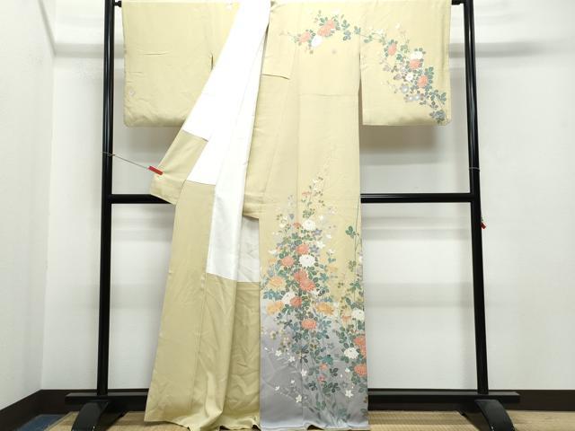 平和屋着物●高級染元　粋峰　林芳夫　京加賀友禅　訪問着　草花文　正絹　逸品　CAAS8540vf