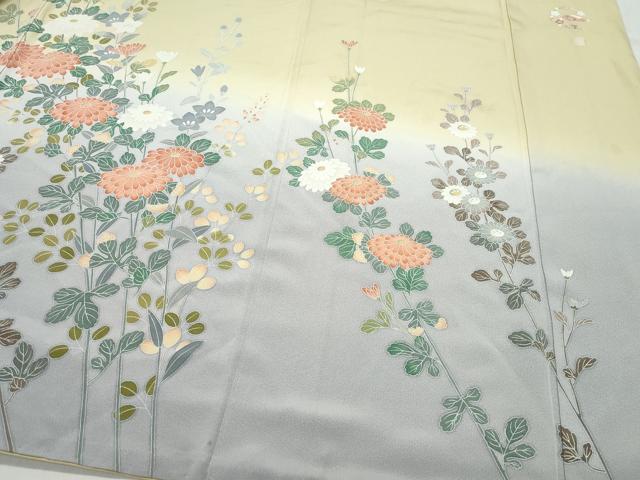 平和屋着物●高級染元　粋峰　林芳夫　京加賀友禅　訪問着　草花文　正絹　逸品　CAAS8540vf