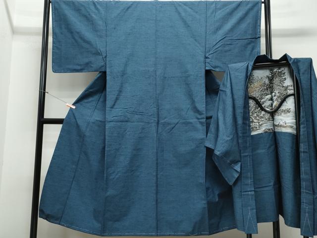 平和屋着物●男性　紬　アンサンブル　吉祥文　正絹　逸品　CAAS8550vf