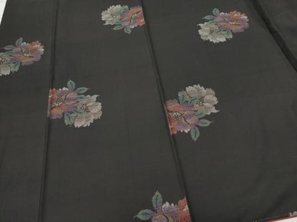 平和屋着物●本場大島紬 9マルキ 地空き 牡丹 正絹 逸品 未使用 CAAS8560vf