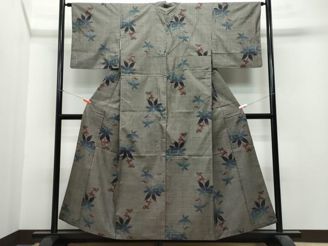 平和屋着物●本場大島紬 7マルキ 泥染め 楓文 正絹 逸品 CAAS8572vf