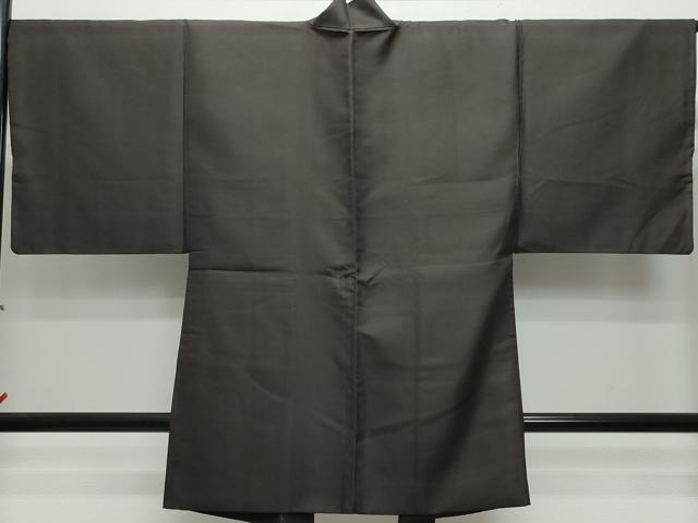 平和屋着物●男性　お召　羽織セット　憲法黒茶色　赤墨色　正絹　逸品　CAAS8604vf