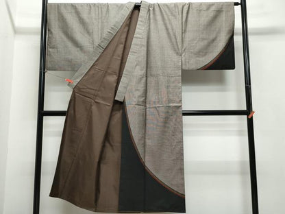 平和屋着物●男性　本場大島紬　アンサンブル　訪問着　9マルキ　泥染め　流線文　正絹　逸品　CAAS8609vf