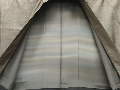 平和屋着物●男性　本場大島紬　アンサンブル　訪問着　9マルキ　泥染め　流線文　正絹　逸品　CAAS8609vf
