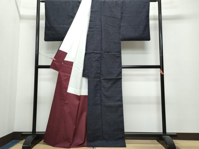 平和屋着物●本場結城紬 重要無形文化財 80亀甲 吉祥花文 正絹 逸品 CAAS8626vf