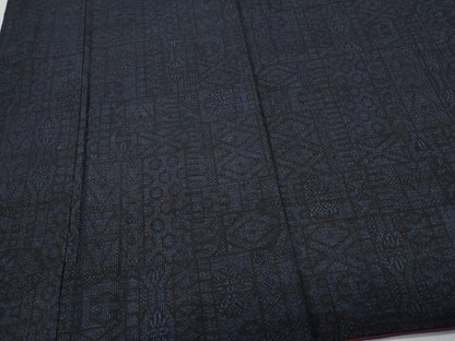 平和屋着物●本場結城紬 重要無形文化財 80亀甲 吉祥花文 正絹 逸品 CAAS8626vf