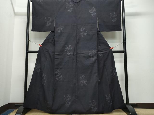 平和屋着物●本場結城紬 重要無形文化財 100亀甲 草花文 正絹 逸品 CAAS8635vf