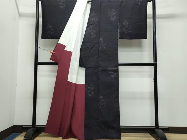 平和屋着物●本場結城紬 重要無形文化財 100亀甲 草花文 正絹 逸品 CAAS8635vf
