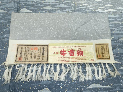 平和屋着物●石川県指定無形文化財 牛首紬 白山工房 手織り 訪問着 立波文 金彩 証紙付き 正絹 逸品 未使用 CAAS8643vf