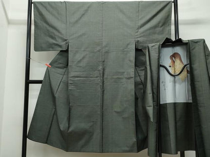 平和屋着物●男性　本場大島紬　アンサンブル　80亀甲　総詰め　正絹　逸品　CAAS8646vf