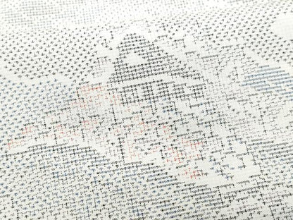 平和屋着物●本場大島紬　白大島　120亀甲　風景草木文　正絹　逸品　CAAS8658vf