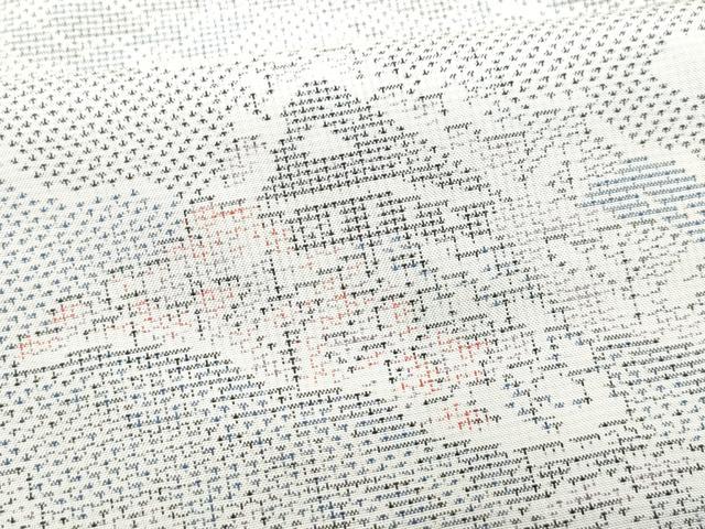 平和屋着物●本場大島紬　白大島　120亀甲　風景草木文　正絹　逸品　CAAS8658vf