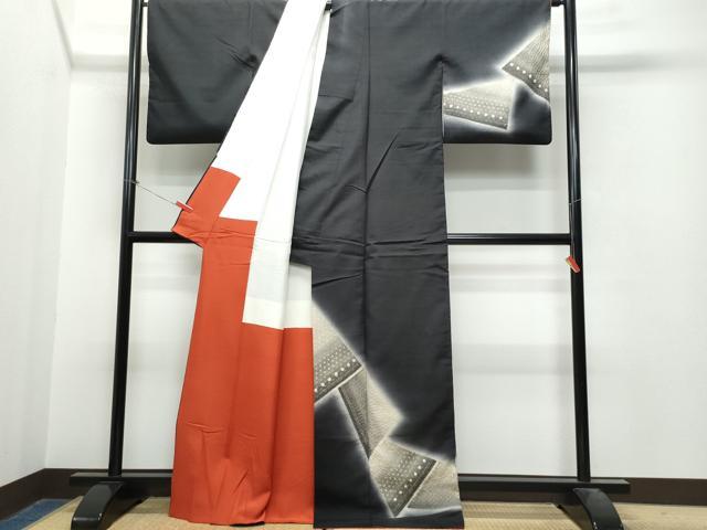 平和屋着物●訪問着 紬地 絞り 切嵌吉祥文 正絹 逸品 CAAS8671vf