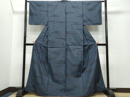 平和屋着物●上質な紬　栗染結び織　100亀甲　エ霞文　証紙付き　正絹　逸品　CAAS8683vf