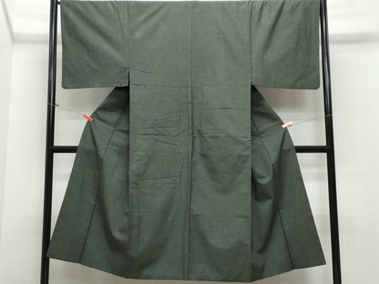 平和屋着物●男性　紬　色無地　千歳茶色　正絹　逸品　CAAS8695vf