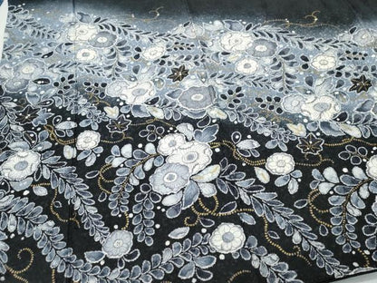 平和屋着物●訪問着 作家物 辻が花 暈し染め 黒地 金彩 正絹 逸品 CAAS8719vf