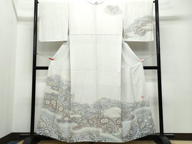 平和屋着物●樋熊哲也 訪問着 辻が花 絞り 手描き 訪問着 まるやま扱い 正絹 逸品 CAAS8720vf