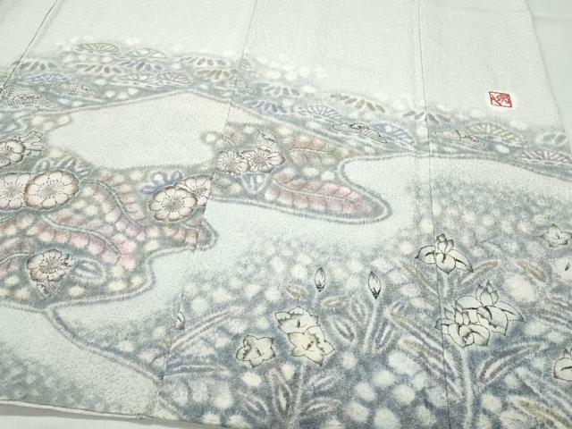 平和屋着物●樋熊哲也 訪問着 辻が花 絞り 手描き 訪問着 まるやま扱い 正絹 逸品 CAAS8720vf