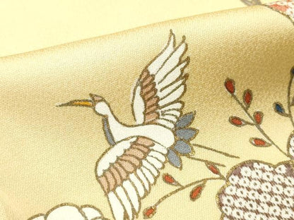 平和屋着物●訪問着　駒刺繍　宝尽くし飛鶴桐文　金彩　正絹　逸品　CAAS8726vf