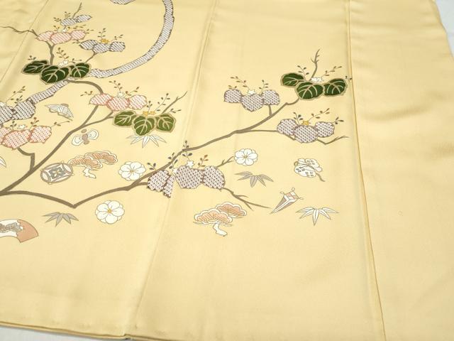 平和屋着物●訪問着　駒刺繍　宝尽くし飛鶴桐文　金彩　正絹　逸品　CAAS8726vf