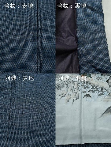 平和屋着物●男性 本場大島紬 アンサンブル 100亀甲 総詰め 正絹 逸品 未使用 CAAS8731vf