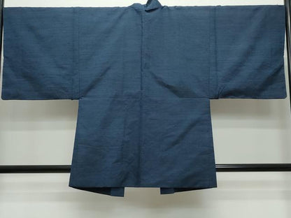 平和屋着物●男性 紬 アンサンブル 濃紺色 正絹 逸品 CAAS8732vf