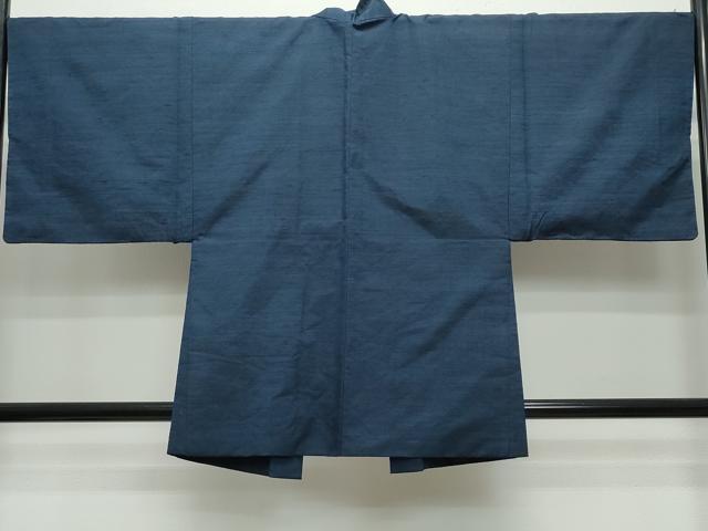 平和屋着物●男性 紬 アンサンブル 濃紺色 正絹 逸品 CAAS8732vf