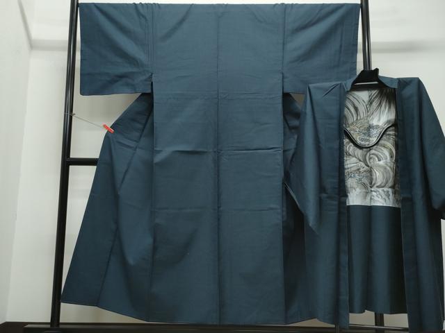 平和屋着物●男性 紬 アンサンブル 100亀甲 正絹 逸品 CAAS8734vf