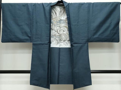 平和屋着物●男性 紬 アンサンブル 100亀甲 正絹 逸品 CAAS8734vf