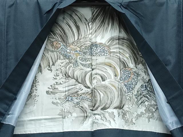 平和屋着物●男性 紬 アンサンブル 100亀甲 正絹 逸品 CAAS8734vf
