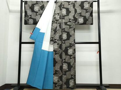 平和屋着物●本場大島紬 9マルキ 草花文 正絹 逸品 CAAS8738vf