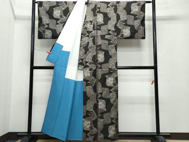 平和屋着物●本場大島紬 9マルキ 草花文 正絹 逸品 CAAS8738vf