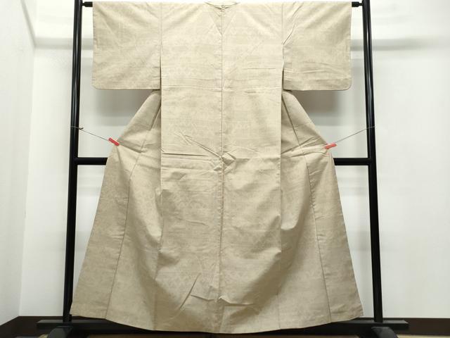 平和屋着物●結城紬　80亀甲　七宝花唐草文　正絹　逸品　CAAS8744vf