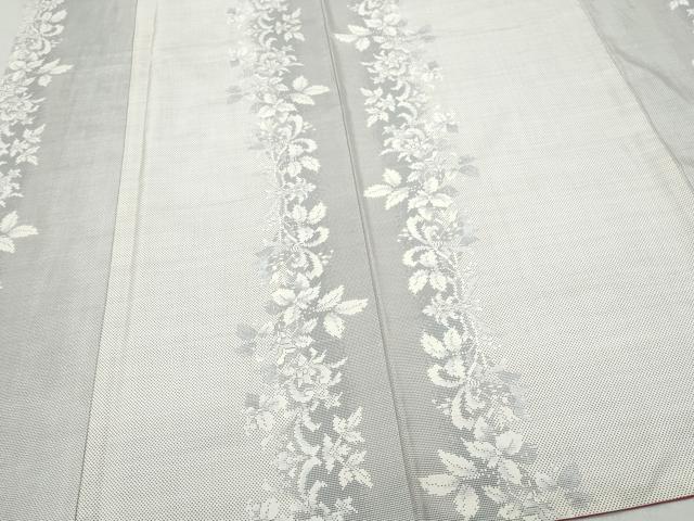 平和屋着物●本場大島紬 白大島 9マルキ 草花文 正絹 逸品 CAAS8754vf