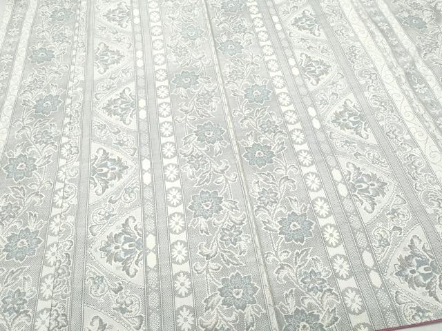 平和屋着物●本場大島紬　白大島　9マルキ　更紗花唐草文　正絹　逸品　CAAS8755vf