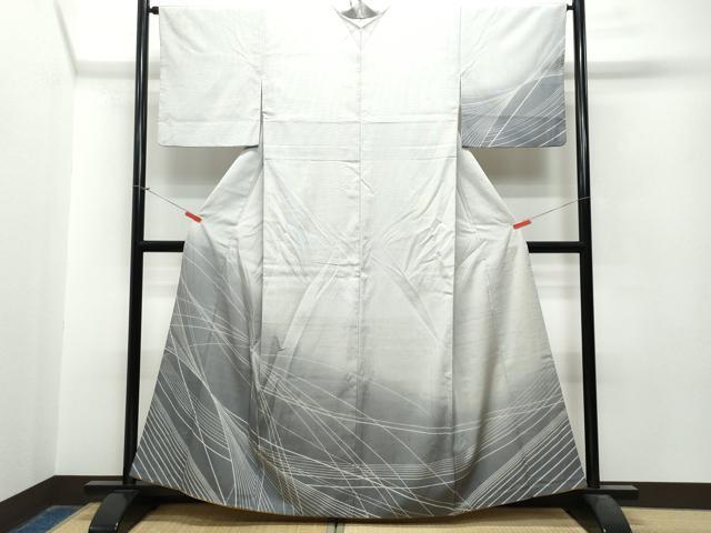 平和屋着物●訪問着 紬地 霞文 正絹 逸品 CAAS8768vf