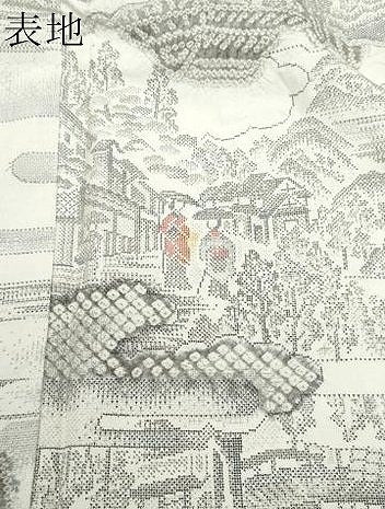 平和屋着物●本場大島紬　白大島　9マルキ　絞り　人物風景文　正絹　逸品　CAAS8769vf