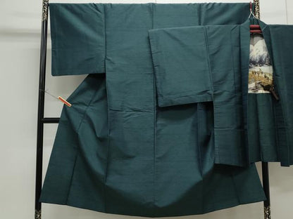 平和屋着物●男性　紬　アンサンブル　霞文　正絹　逸品　CAAS9202th