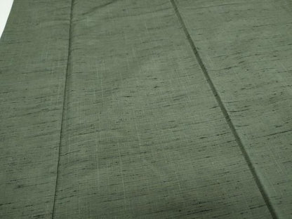 平和屋着物●真綿華峰紬 アンサンブル 色無地 麹塵色 反端付き 正絹 逸品 CAAS9204th