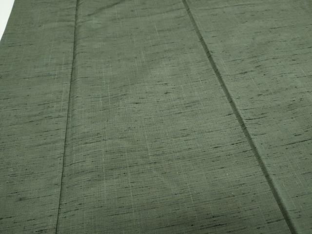 平和屋着物●真綿華峰紬 アンサンブル 色無地 麹塵色 反端付き 正絹 逸品 CAAS9204th