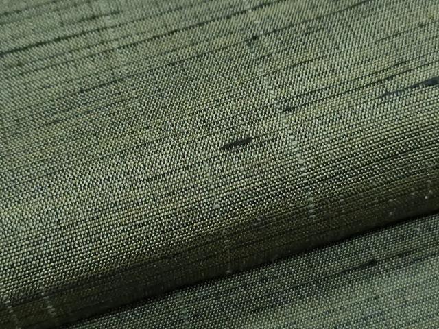 平和屋着物●真綿華峰紬 アンサンブル 色無地 麹塵色 反端付き 正絹 逸品 CAAS9204th