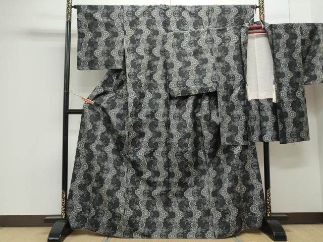 平和屋着物●本場村山大島紬　アンサンブル　花繋ぎ　正絹　逸品　CAAS9205th